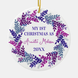 Meine erste Weihnachtsfeier als Lila Jahr Keramik Ornament