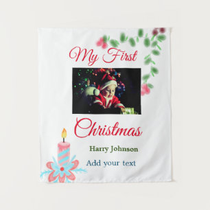 Meine erste Weihnachtskerze gibt dem Foto den Name Wandteppich
