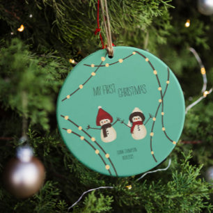 Meine erste Weihnachtsmann-Illustration Keramik Ornament