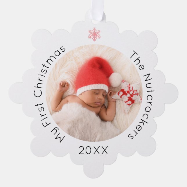 Meine erste Weihnachtsnachtsnachtsnacht Ornament Karte (Vorderseite)