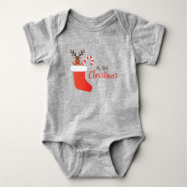 Meine erste Weihnachtsrentiere in einem Strumpf ro Baby Strampler