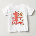 Meine erste Weihnachtstypografie Niedlich Snowman Baby T-shirt<br><div class="desc">Mein Niedlicher Snowman Baby Baby Baby Boy Baby Baby Baby T - Shirt zu Weihnachten präsentiert den Text "Mein 1. Weihnachten" in der modernen Schrift Typografie mit einem niedlichen festlichen Schneemann und Schneeflocken. Perfektes Weihnachtsgeschenk für ein kleines Mädchen oder einen kleinen Jungen. Erstellt von Evco Studio www.zazzle.com/store/evcostudio</div>