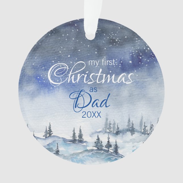 Meine erste Weihnachtszeit als Vater Winterfarbenj Ornament (Vorderseite)