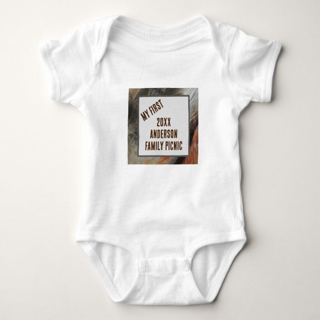 Meine erste Wiedersehen der Picnic Nature Feather Baby Strampler (Vorderseite)