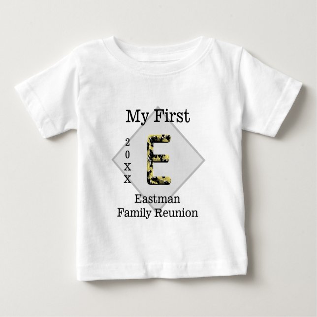 Meine erste Wiedersehen-Familie Eindeutiger Buchst Baby T-shirt (Vorderseite)