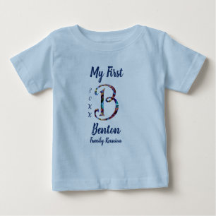Meine erste Wiedersehen Letter-B-Krawatte-Dye-Mono Baby T-shirt