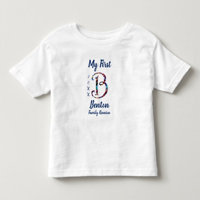 Meine erste Wiedersehen Letter-B-Krawatte-Dye-Mono Kleinkind T-shirt (Vorderseite)