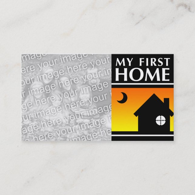 meine erste Zuhause (Mod-Sonnenuntergang) Visitenkarte (Vorderseite)