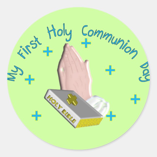 Meine ersten heiligen Commmunion Tagesgeschenke Runder Aufkleber (Vorderseite)
