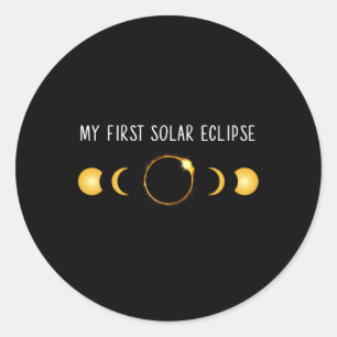 Meine ersten Solar Eclipse Shirt Boys Girls 2024 S Runder Aufkleber