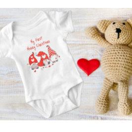 Meine ersten Weihnachten 3 Niedlichen Gnome Baby Strampler