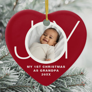 Meine ersten Weihnachten als Großvater Foto rot Keramik Ornament