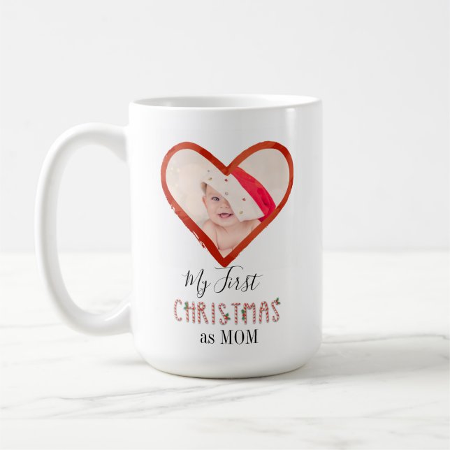 Meine ersten Weihnachten als Mama Liebe Herz Baby  Kaffeetasse (Links)