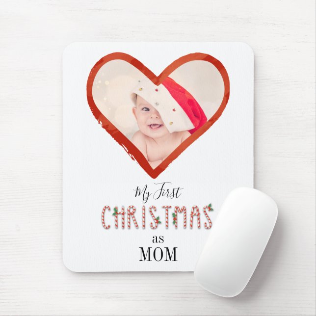 Meine ersten Weihnachten als Mama Liebe Herz Baby  Mousepad (Mit Mouse)