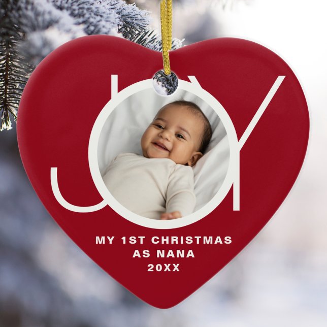 Meine ersten Weihnachten als Nana Foto Red Keramik Ornament (Von Creator hochgeladen)