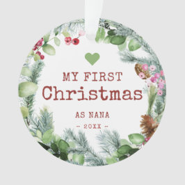 Meine ersten Weihnachten als Nana Winter Greenery Ornament
