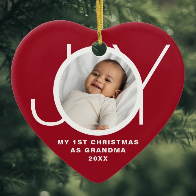 Meine ersten Weihnachten als Oma Foto Red Keramik Ornament (Von Creator hochgeladen)