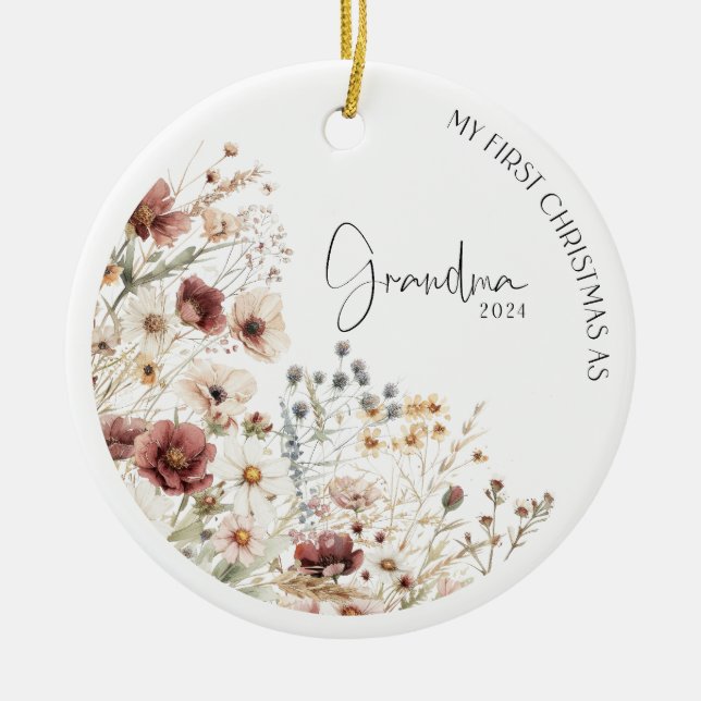 Meine ersten Weihnachten als Oma Holiday Ornament (Vorne)