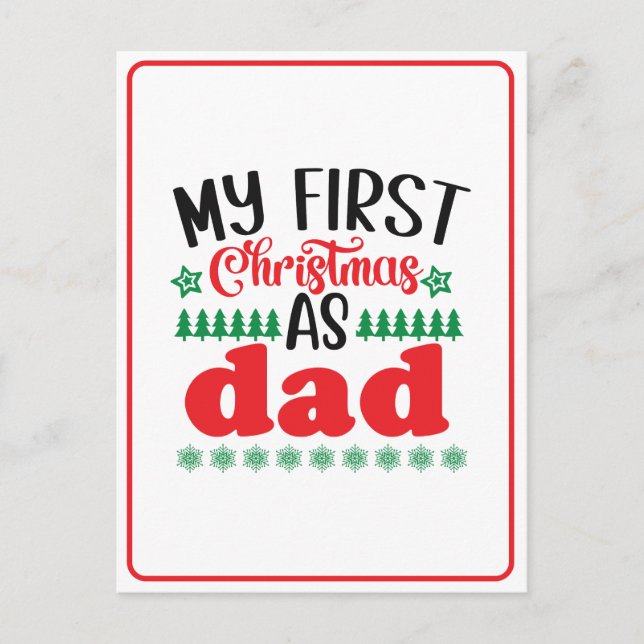 Meine ersten Weihnachten als Vater Postkarte (Vorderseite)