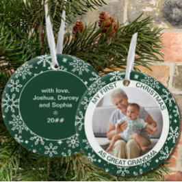 Meine ersten Weihnachten | Foto Grüne Schneeflocke Keramik Ornament
