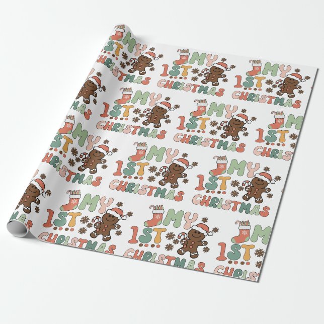 Meine ersten Weihnachten frohe Weihnachten Geschenkpapier (Ungerollt)