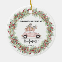 Meine ersten Weihnachten Großeltern Foto Greenery Keramik Ornament