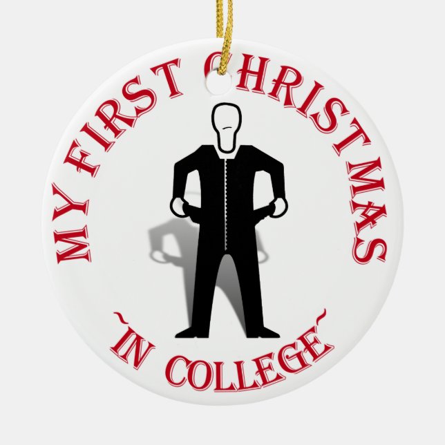 Meine ersten Weihnachten in der Uni Keramik Ornament (Vorne)