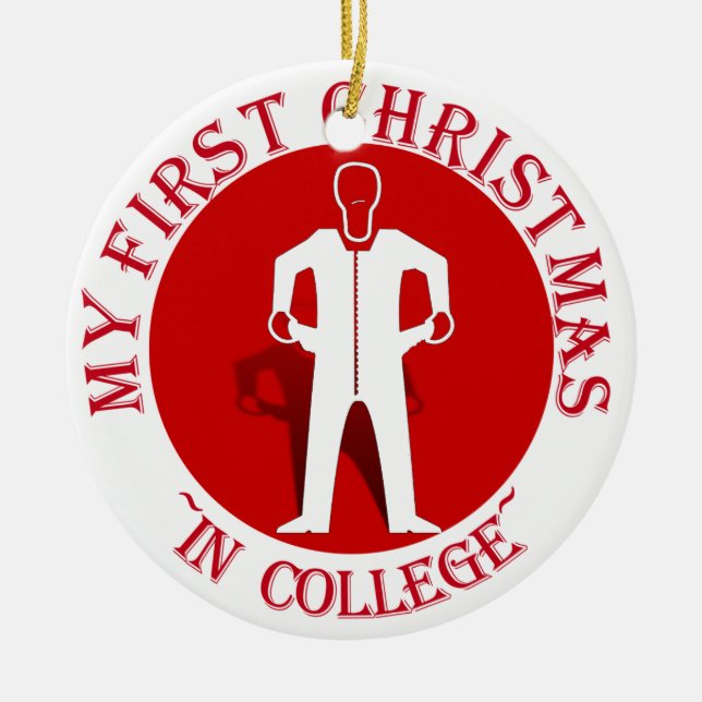 Meine ersten Weihnachten in der Uni Keramikornament (Vorne)