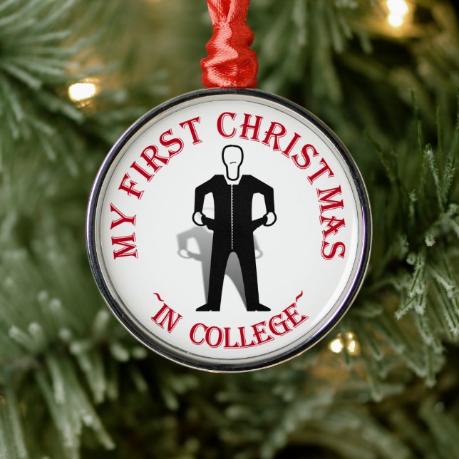 Meine ersten Weihnachten in der Uni Ornament Aus Metall (Baum)