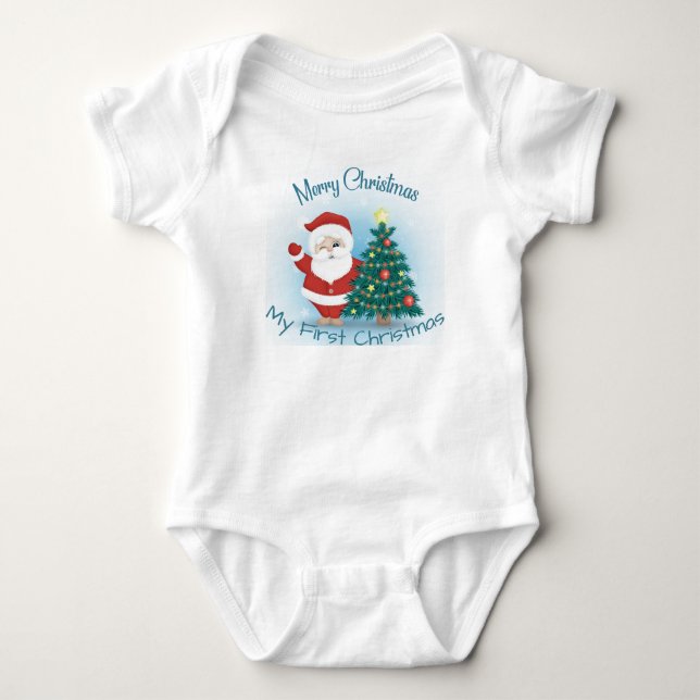 Meine ersten Weihnachten mit dem Weihnachtsmann Baby Strampler (Vorderseite)