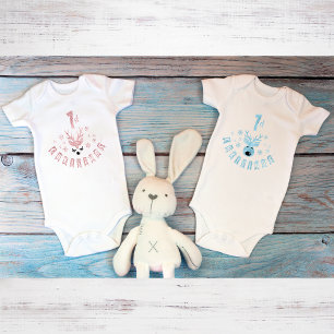 Meine ersten Weihnachten Moderne Rosa und Weiße Re Baby Strampler