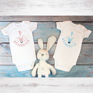 Meine ersten Weihnachten Moderne Rosa und Weiße Re Baby Strampler