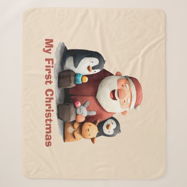 Meine ersten Weihnachten Niedlich Weihnachten Weih Sherpadecke (Vorderseite)