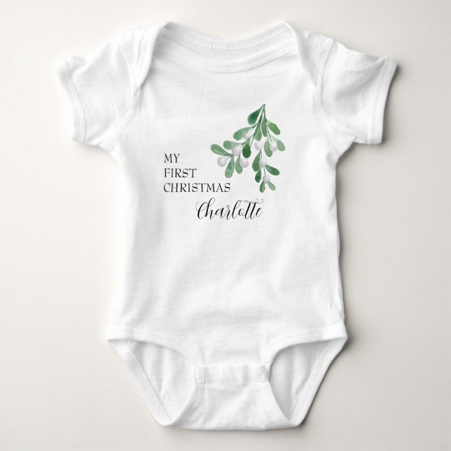 Meine ersten Weihnachten Personalisiert Baby Strampler (Vorderseite)