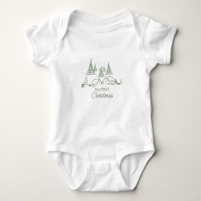 Meine ersten Weihnachten Personalisiert Baby Strampler (Vorderseite)
