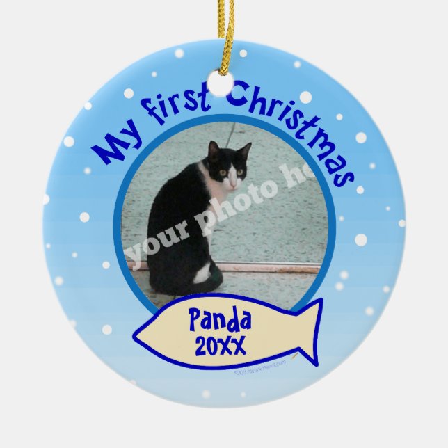 Meine erstes Weihnachtspersonalisierte Keramik Ornament (Vorne)