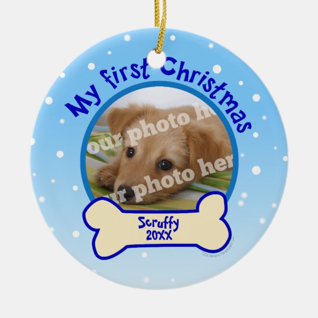 Meine erstes Weihnachtspersonalisierte Keramikornament (Vorne)