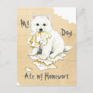 Meine Eskie Ate Meine Hausaufgaben Postkarte