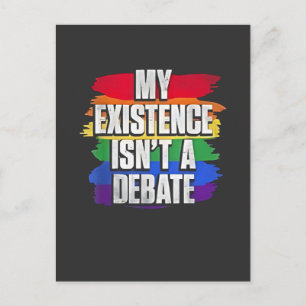 Meine Existenz ist kein Debattiermonat LGBT Pride  Ankündigungspostkarte
