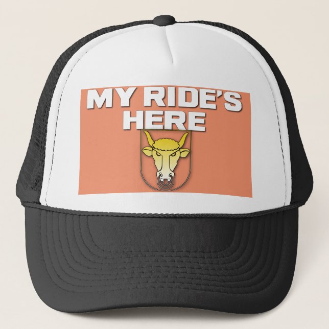 Meine Fahrt ist hier, Bull Riding Funny Truckerkappe (Vorderseite)