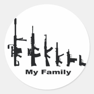 Meine Familie (ich Liebe Gewehre) Runder Aufkleber