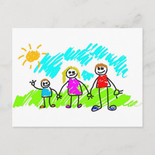 Meine Familie Postkarte