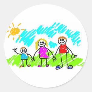 Meine Familie Runder Aufkleber