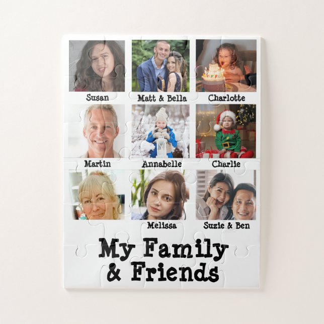 Meine Familie und Freunde Name & Foto Weiße Demenz (Vertikal)