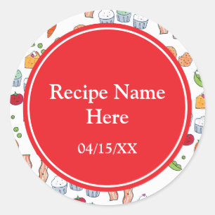 Meine Familien-Rezepte Runder Aufkleber