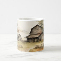 Meine Farm House Aquarell-Tasse