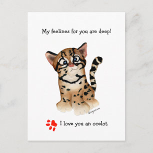 Meine Feelines sind Deep Ocelot Puppenkarte Postkarte