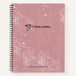 Meine Fitness Journal Individuelle Name Blush Pink Notizbuch