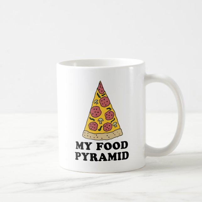 Meine Food Pyramid Pizza Cartoon Tasse (Rechts)