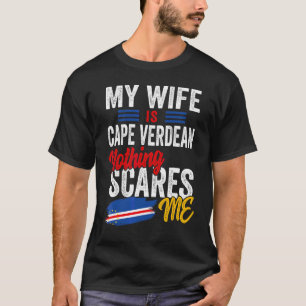 Meine Frau ist Kap Verde Kap Verde Erbe Flagge S T-Shirt